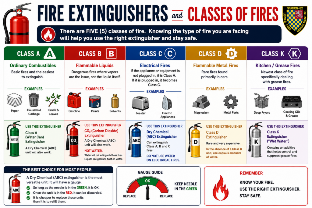 Fire Extinguishers and Classes of Fires